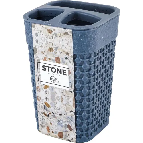 Подставка для зубных щеток Plast Team STONE темный камень