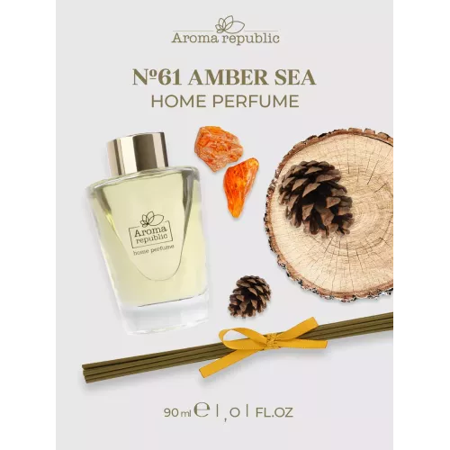 Диффузор для дома с палочками Aroma Republic №61 "Amber Sea", 90 мл