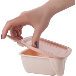 Тарелка детская с мягкой крышкой 400 мл, Lalababy Play with Me персиковая карамель