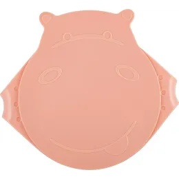 Детская тарелка с крышкой Lalababy Play with Me Hello, Hippo! персиковая карамель