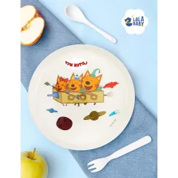 Детская тарелка 450 мл Lalababy "Три Кота"