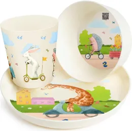 Набор детской посуды Plast Team Baby Play with Me Animals  (тарелка, миска, стакан 270 мл)