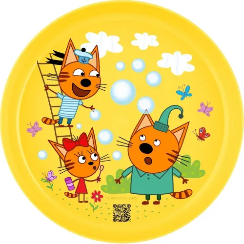 Набор детской посуды Plast Team Baby Superstar Три Кота (миска, тарелка, стаканчик, ложечка)