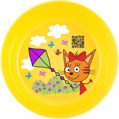 Набор детской посуды Plast Team Baby Superstar Три Кота (миска, тарелка, стаканчик, ложечка)