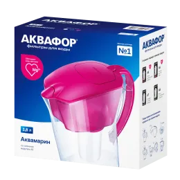 Suv uchun Filtrli ko'za kartrij bilan Akvafor Akvamarin, 3.8 l oq