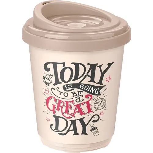 Termostakan 300 ml, turli xil decor bilan, Phibo bej