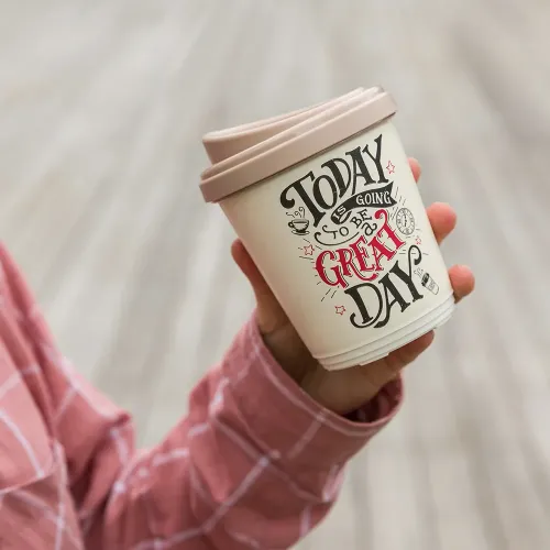 Termostakan 300 ml, turli xil decor bilan, Phibo bej