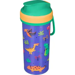Bolalar uchun suv shishasi, dekor va halqali, 400 ml, Plastishka yashil