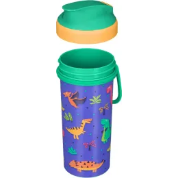 Bolalar uchun suv shishasi, dekor va halqali, 400 ml, Plastishka yashil