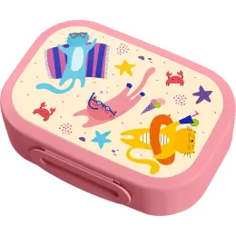 Ланч-бокс и бутылка для воды, детский набор "Пластишка" из безопасного материала розовый