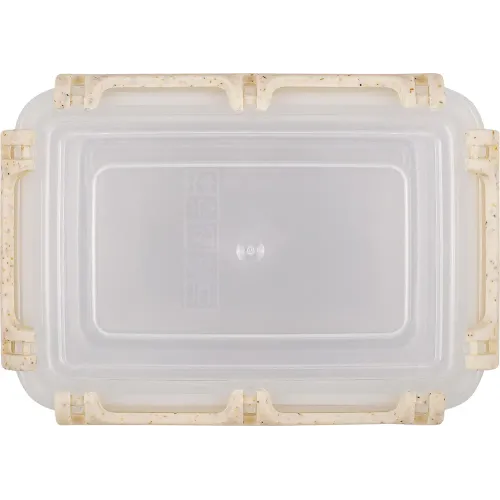 Контейнер для продуктов с защелками 0,4 л Plast Team Green Republic лен