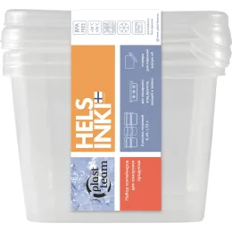 Oziq-ovqat mahsulotlarini muzlatish uchun konteynerlar 3x0,75L kvadrat Plast Team Frozen