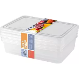 Набор контейнеров для заморозки 3х0,9 л прямоугольные Plast Team Frozen