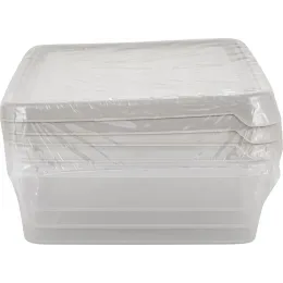 Oziq-ovqat idishlari to'plami 3x0,45L kvadrat Plast Team HELSINKI Artichoke kul marvarid