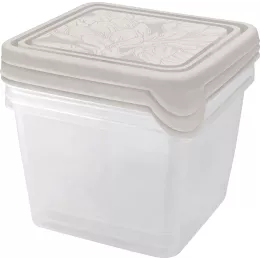 Набор контейнеров для продуктов 3х0,75 л квадратные Plast Team HELSINKI Artichoke пепельный жемчуг