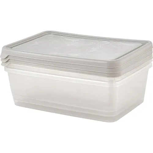 Oziq-ovqat idishlari to'plami 3x1,35L kvadrat Plast Team HELSINKI Artichoke kul marvarid