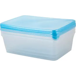 Muzlatgich uchun idishlar to'plami, oziq-ovqat saqlash idishlari, Sugar&Spice 3x1,35l ko'k