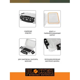 Suv o'tkazmaydigan idish, kichik narsalarni saqlash uchun organizator BLOCKER Guru 8"