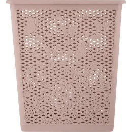 Buyumlarni saqlash savati olinadigan qopqoqlik 35L Keeplex Fiori bej topaz