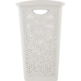 Buyumlarni saqlash savati olinadigan qopqoqlik 35L Keeplex Fiori oq bulut