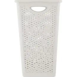 Buyumlarni saqlash savati olinadigan qopqoqlik 35L Keeplex Fiori oq bulut