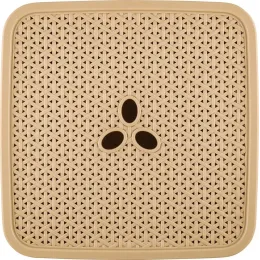 Корзина для хранения вещей со съемной крышкой 21л Keeplex Rattan морской песок