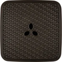 Buyumlarni saqlash savati olinadigan qopqoqlik 21L Keeplex Rattan quyuq kashtan