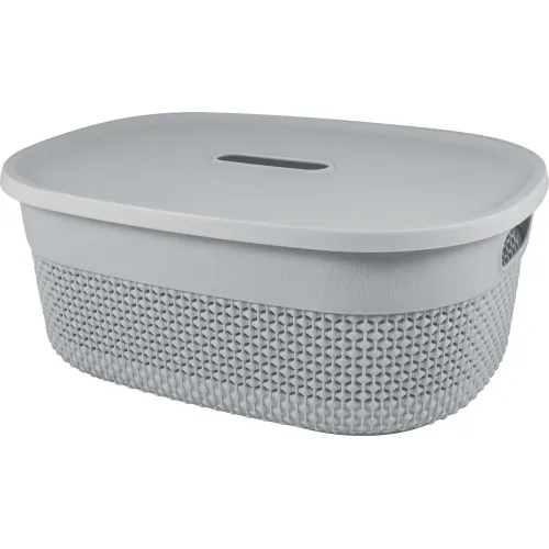 Saqlash savati 12L Plast Team OSLO kulrang bo'ron