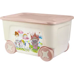 Детский ящик на колесах Plast Team Baby Play with Me, Princess 50 л розовый