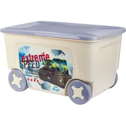 Детский ящик на колесах Plast Team Baby Play with Me, Super Truck 50 л серый