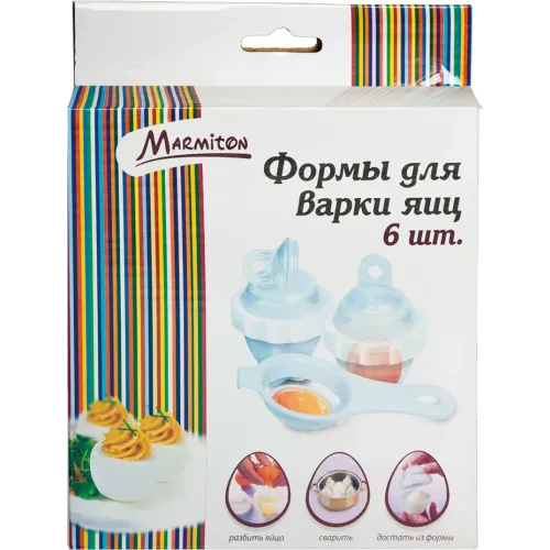 Tuxumni qaynatish uchun shakllar 6 hujayra oqni sarig'idan ajratuvchi qoshiq Marmiton 17012