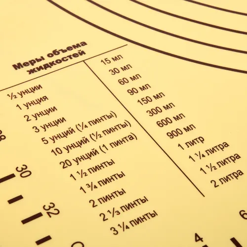 Коврик для раскатки теста со шкалой Marmiton желтый 16179