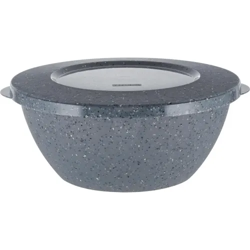 Qopqoqli idish 3 l Plast Team STONE qora tosh