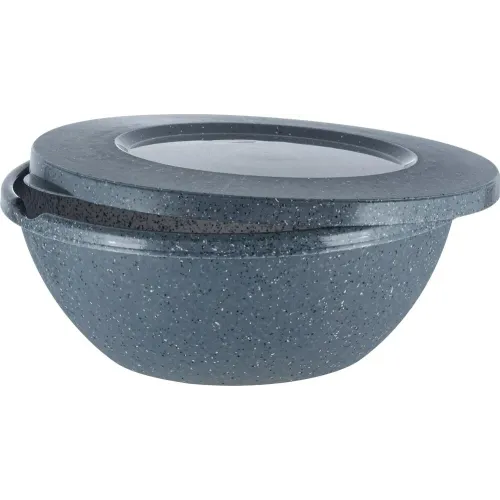 Qopqoqli idish 3 l Plast Team STONE qora tosh