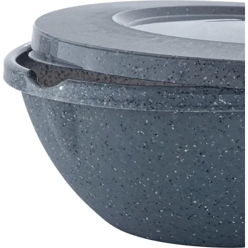 Qopqoqli idish 3 l Plast Team STONE qora tosh