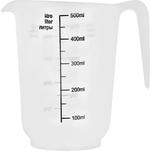 O'lchov idishi 500 ml Plast Team shaffof