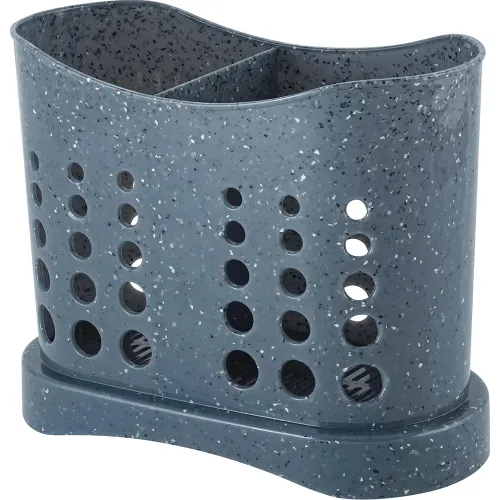 Qoshiq vilka va pichoqlarni quritish uchun qoshiqdon Plast Team STONE qora tosh