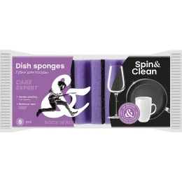 Idishlar uchun shimgich Spin&Clean Rock'n'Roll 5 dona
