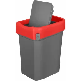 Ish stoli uchun axlat qutisi, chelak 25 litr, Econova Smart Bin qizil