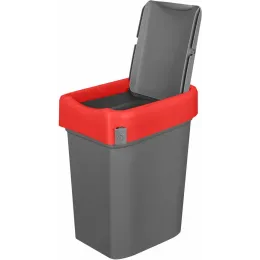 Ish stoli uchun axlat qutisi, chelak 25 litr, Econova Smart Bin qizil