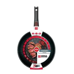 Сковорода 26 "Каменная" Черный гранит