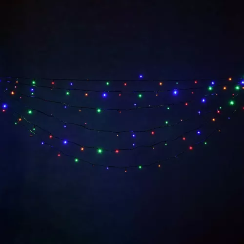 Гирлянда новогодняя для елки Vegas "Нить" 200 разноцветных LED, 20 метров