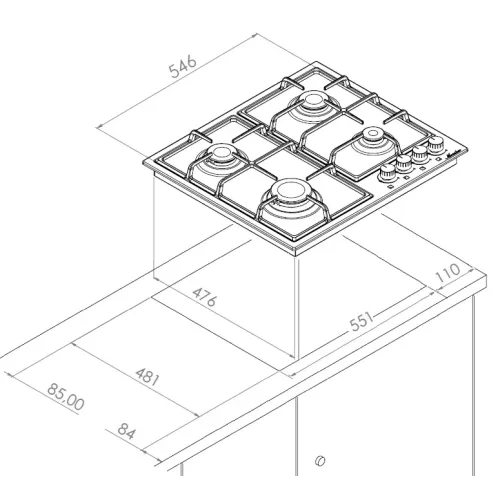 Газовая варочная панель Monsher MHG 61 BG